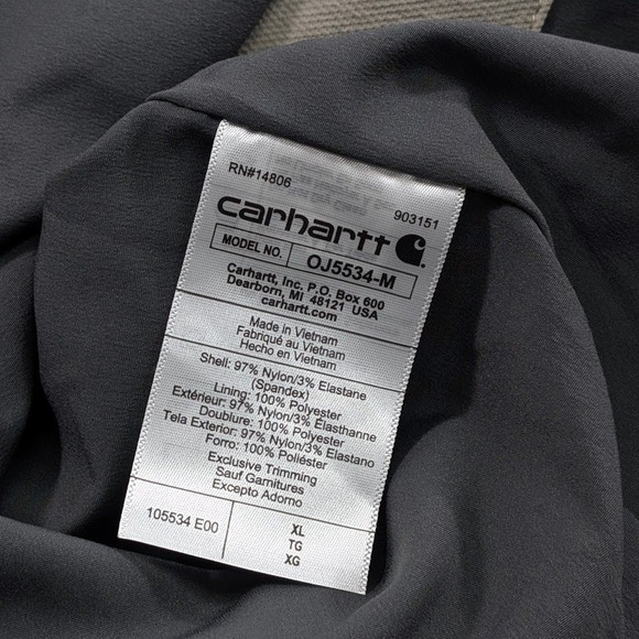 Carhartt Super Dux Soft Shell Jacket Mens XL Beige Rain Defender Workwear Logos - Picture 3 of 9